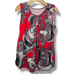 Halife women's multicolor paisley sleeveless blouse - xl